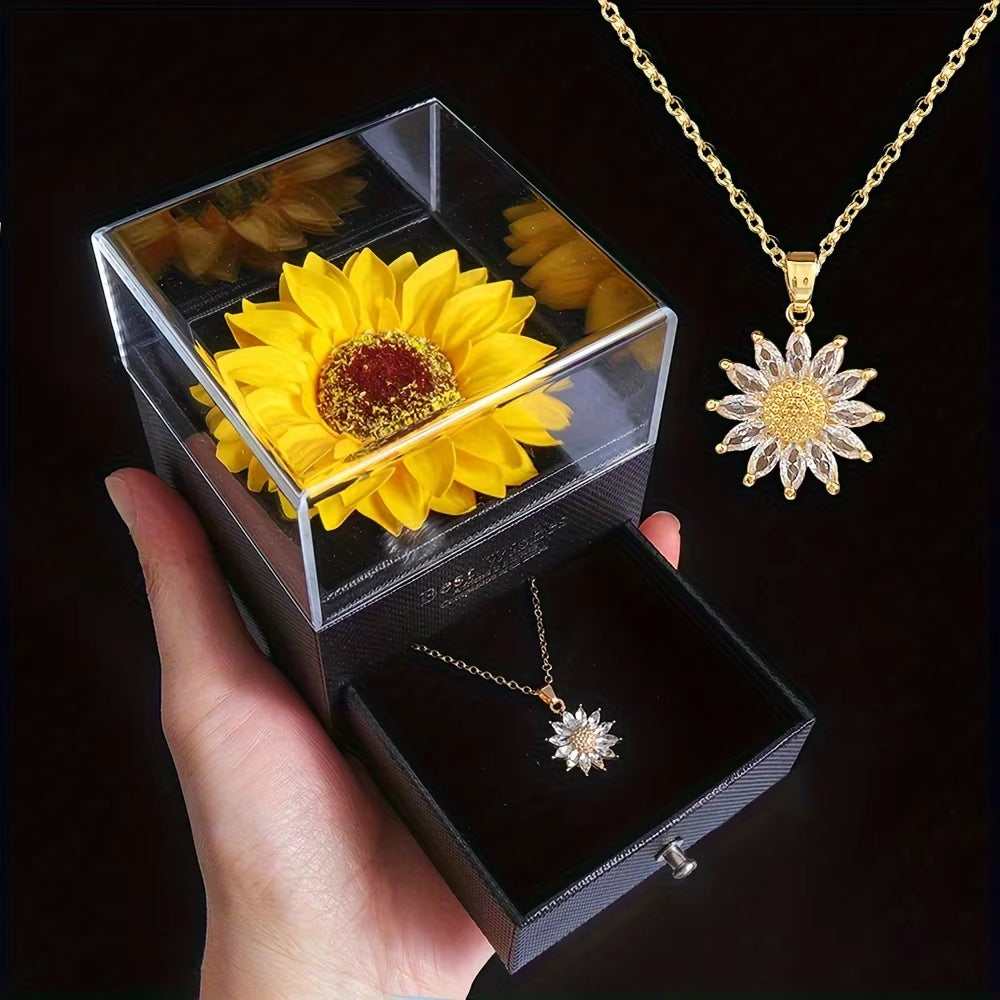 Elegant Sunflower Necklace Gift Set - Celebrate Love, Loyalty & Friendship