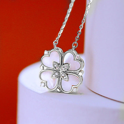 316L Stainless Steel Magnetic Heart Clover Necklace for Women