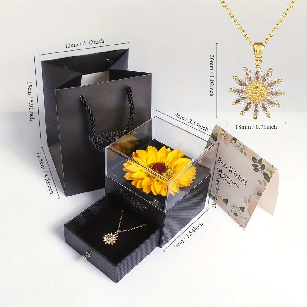 Elegant Sunflower Necklace Gift Set - Celebrate Love, Loyalty & Friendship