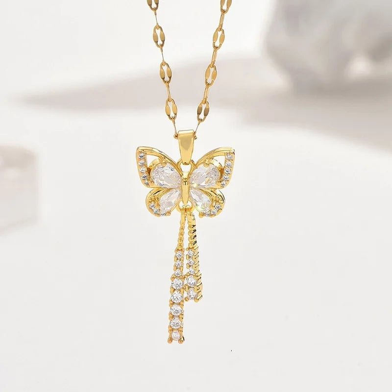 Butterfly Tassel Necklace