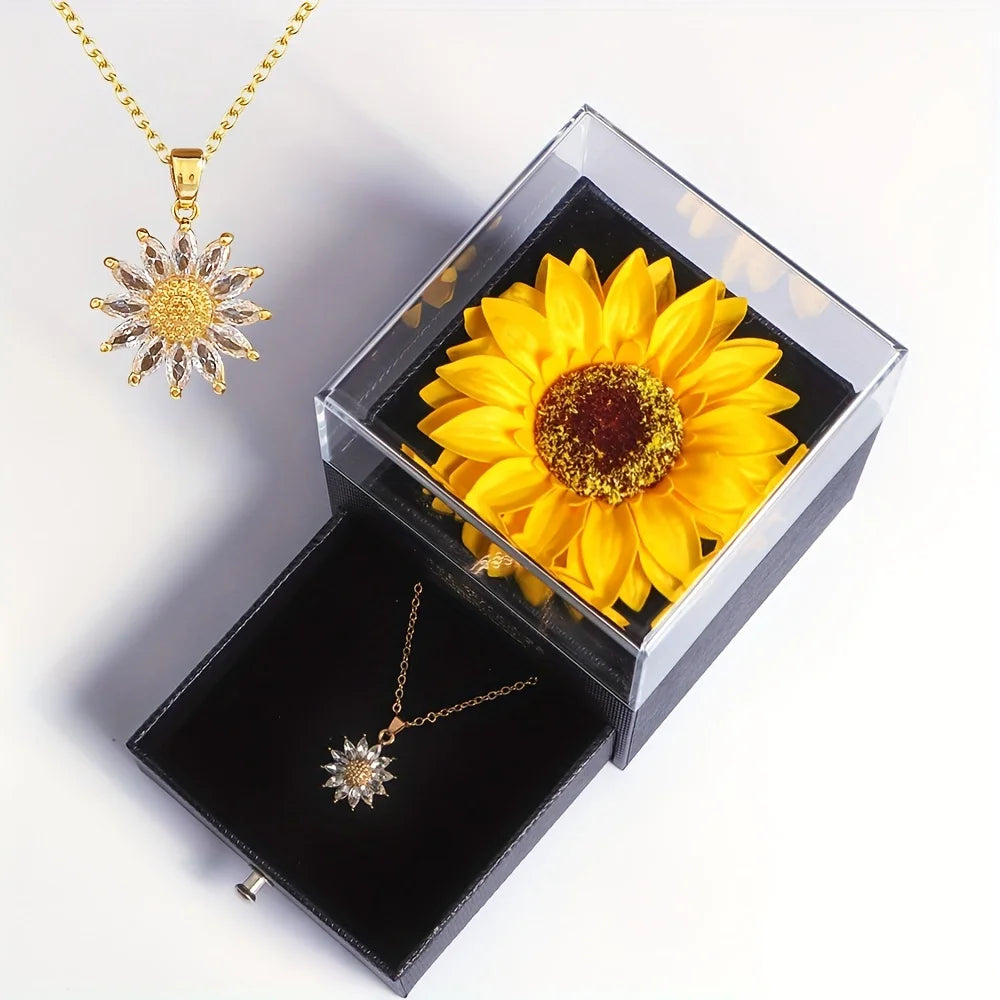 Elegant Sunflower Necklace Gift Set - Celebrate Love, Loyalty & Friendship