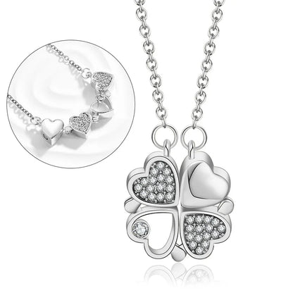 316L Stainless Steel Magnetic Heart Clover Necklace for Women