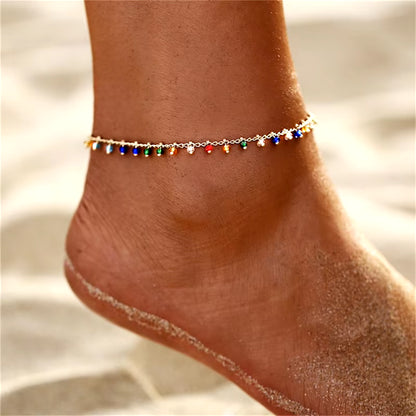 Colorful Bohemian Turkish Eye Anklets